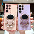 BANAILOA Cute Luxury Plating 3D Astronaut Case for Samsung Galaxy S24 Ultra, Soft TPU Protective with Stand - Astronaut