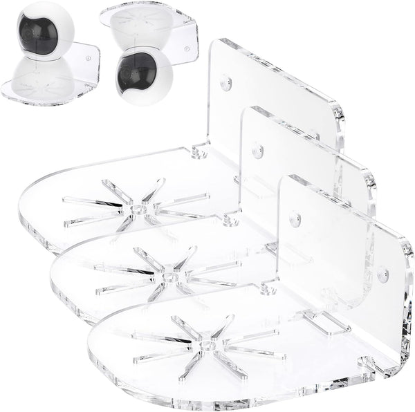 Sumnacon 3PCS Small Wall Shelves, Acrylic Surveillance Bracket with Adhesive and Screws, Universal Camera Shelf