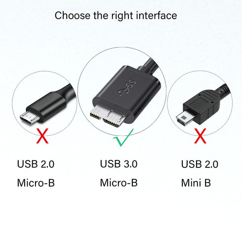 USB 3.0 Hard Drive Cable for Samsung Galaxy S5, Note 3, USB Hub Seagate FreeAgent, 3.3Ft Fast Charging Cord