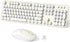 Wireless Keyboard and Mouse Combo, 104 Keys Full-Sized Typewriter Keyboard, 2.4 GHz USB Receiver, Cremy White