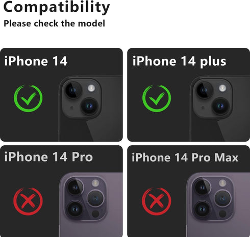 Korecase Camera Lens Protector for iPhone 14 /iPhone 14 Plus Metal Tempered Glass Camera Cover Film, Rear Lens Case Friendly for iPhone 14 /iPhone 14 Plus -Black