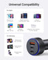 USB-C Car Charger, 3-Port 90W Fast Car Charger, Dual USB-C & USB-A Power Adapter for iPhone 15/14/13 Pro Max