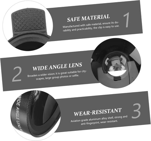 External Camera Mobile Phone Lens, 2 in 1 Macro Lens Clip, Professional Macro Lens with Universal Clip, Optical Glass