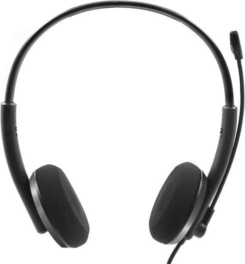 GEEKRIA USB Headset with Mic | Wired Headphone for PC, Laptop, Tablet | Noise Cancelling Microphone (Black)