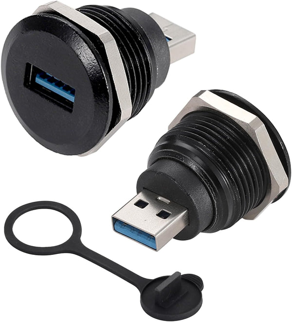 PENGLIN 2PCS USB 3.0 Connector, Male to Female Conversion Panel Mount Extension Adapter for Data Transfer/Charging