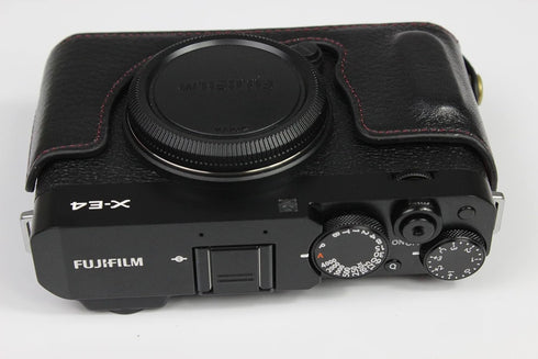 X-E4 Case, BolinUS Handmade Genuine Leather Half Camera Case Bag Cover for Fuji Fujifilm X-E4, Black
