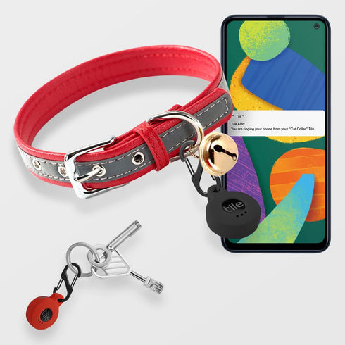 Geiomoo Silicone Cover for Tile Sticker 2022, Protective Case with Carabiner (2 Pack Red+Black)