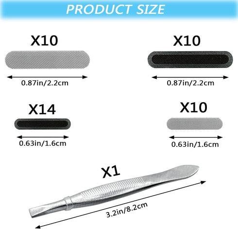 44 Pack Mesh Anti Dust Proof Adhesive Net Sticker with Tweezers, Speaker Dustproof Cover Kit Protects Charging Compatible with iPhone 15 14 13 12 11 8 7 Pro Max Mini X XS XR Plus, 2 Sizes, 2 Colors by IOUALEY