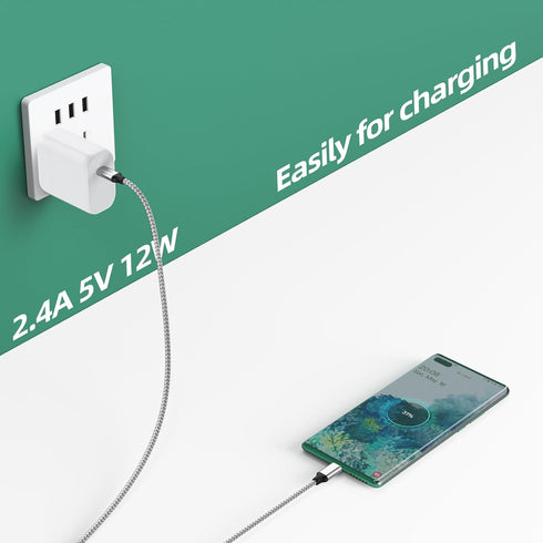USB C to Micro USB Cable 1ft 10 Pack, Micro USB to USB Type C Adapter Cable for Charging & Data Transmission