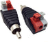 Hakiang 2-Pack Speaker Phono RCA Male to 2 Screw Terminal Female Strip Adapter, Balum Connector