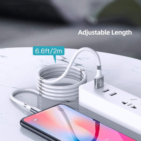 AICase 6.6 FT Magnetic Charging Cable for iPhone 14/13/12/11/XS/8/7/6s/SE/Pad/Pod - Super Organized Nano Data Cable.