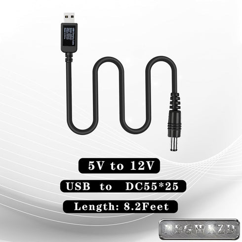 5V 12V 5.5mm 2.5mm 2.1mm USB to DC Voltage Step Up Converter Boost Cable for Powering Baby Car Camera, Dash Cam, GPS
