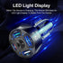 4 Port USB Fast Charging Car Charger, 3 * 2.4 A USB/1 PD20W LED Light, Compatible with iPhone 14 13 12 11 Pro Max,