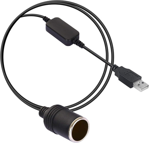 Apoi USB A Male to 12V Car Cigarette Lighter Socket - Female Step Up Cable Inverter (1.96FT/0.6M)