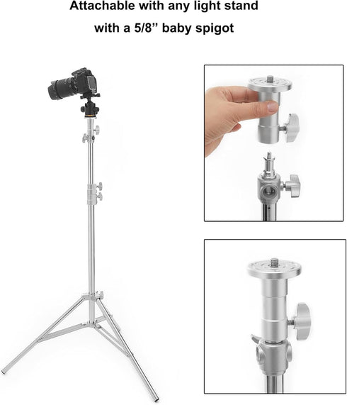 PHOCUS Baby Ball Head Adapter, 5/8" Baby Stud to 3/8" Thread, C Stand Camera Mount Adapter for Tripod Head