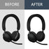 Replacement Ear Pads Compatible with Jabra Evolve2 65 MS/65 UC, Cushions for Evolve2 40 UC/MS, Black