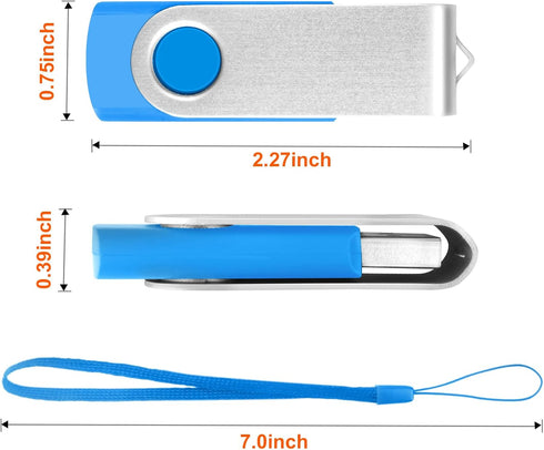 MECHEER 1GB 10 Pack, Bulk USB Flash Drive Thumb Drives Portable USB Storage Flash Drive Memory Stick Jump Drives Office