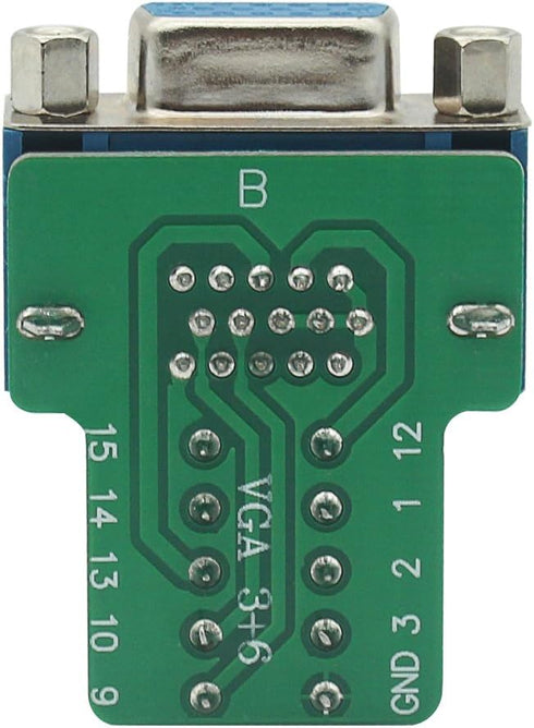 HDB15 3+6 HDMI Female to VGA Female D-SUB 15 Pin Terminal Connector, DB15 Adapter with Case