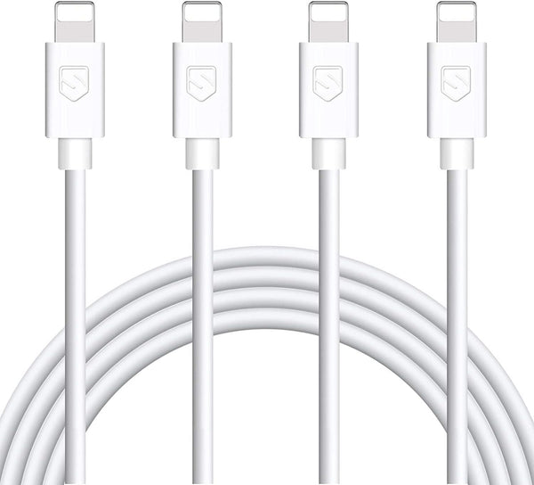4Pack 6FT Lightning to USB Charging Cable for iPhone 13, 12, 11 Pro, XS MAX, XR, X, 8, 7, 6, 5 (S-06WH)
