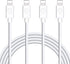 4Pack 6FT Lightning to USB Charging Cable for iPhone 13, 12, 11 Pro, XS MAX, XR, X, 8, 7, 6, 5 (S-06WH)