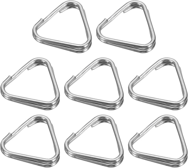 PATIKIL Camera Strap Lug Ring, 8 Pack Metal Triangle Split Ring Hook Adapter for Camera Shoulder Strap, Silver Black