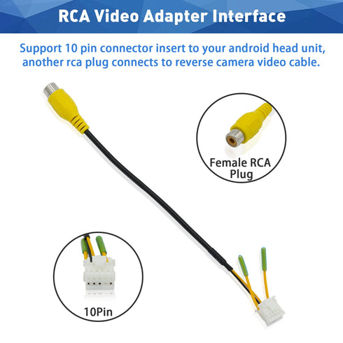 10 Android Car Stereo Radio RCA Plug Pin Radio Backup Camera RCA Wiring Adapter Connector Cable