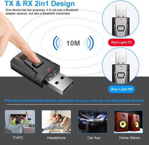 Bluetooth Receiver Adapter, BAVNCO Bluetooth 5.0 Stereo Receiver, Mini Wireless 3.5mm Aux Output for Car, Home