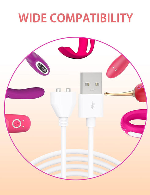 Magnetic USB DC Charger Cable, 2 Pack (1 Single Polarity & 1 Double Polarity), 31.4 Inch Charger for Toys, Cleansor