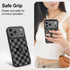 Jefonha 17 17 Magnetic for iPhone Pro Max Case with Finger Strap Stand, Compatible with Magsafe, Cute Checkered