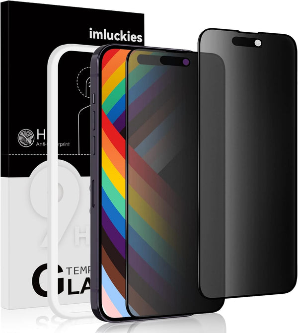 imluckies 2 Pack Matte Privacy Screen Protector for iPhone 14 Pro Max, 6.7", Anti-Spy, Anti-Fingerprint, Easy Install