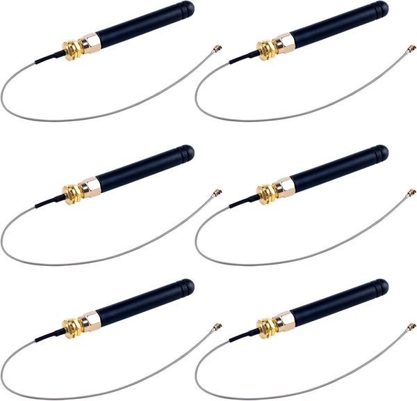 6PCS 915MHz Lora Antenna with U.FL/IPEX1.0 to Female SMA Cable, 2DBI Gain for Lora Board