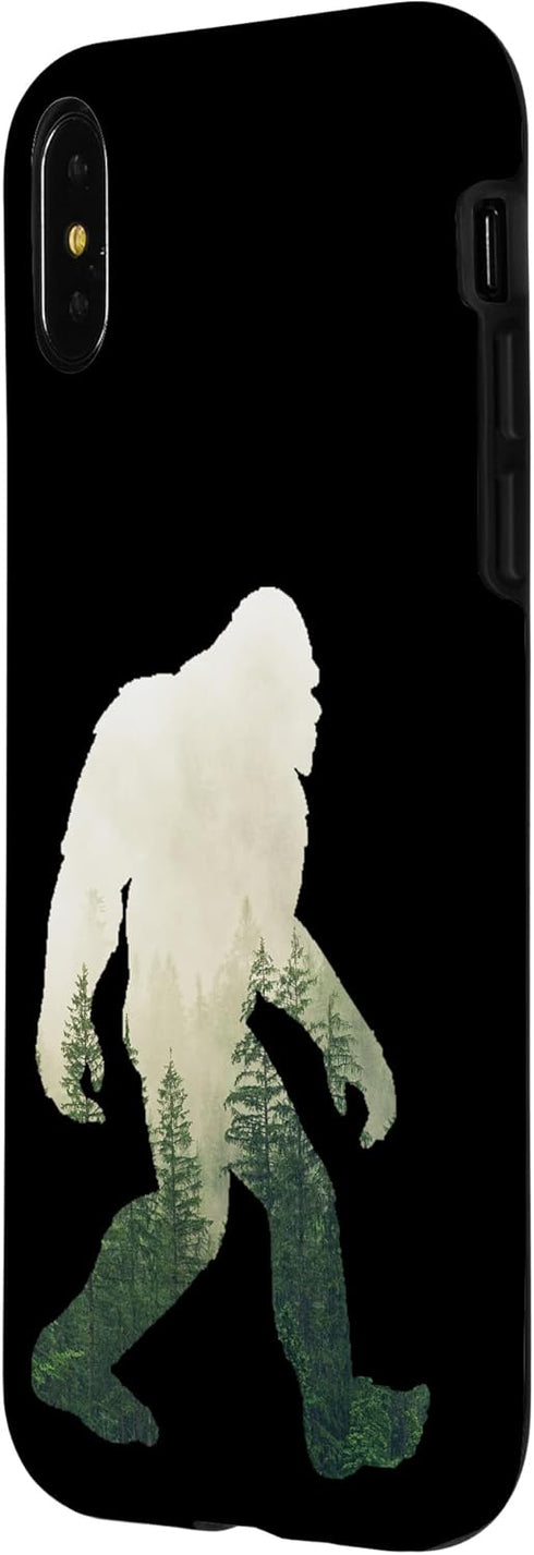 iPhone X/XS Bigfoot Figure Sasquatch Yeti Nature Double Exposure Case