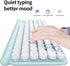Rechargeable Keyboard and Mouse Combo, 2.4Ghz Wireless Retro Mute Set for Laptop Desktop PC, Light Green