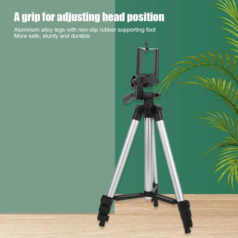 Hilitand Phone Tripod Stand, Cell Phone Selfie Stick Tripod with Phone Holder, Compact Size Extendable Aluminum Travel