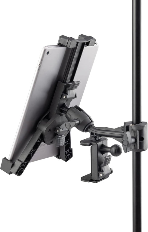 On-Stage TCM1500 Tablet/Smartphone Holder, Clamp Mount, Nonslip Padding, Adjustable Angle for Tablets and Smartphones