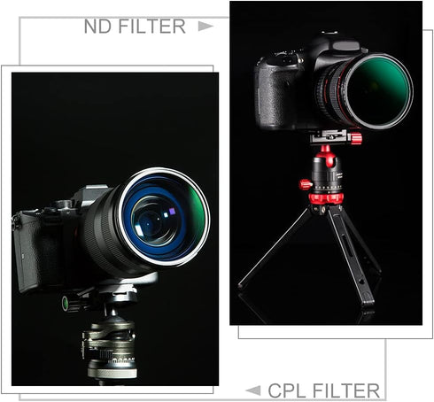 K&F Concept 40.5mm ND1000 CPL Lens Filter Kit (2 Pcs), Neutral Density ND1000 + Circular Polarizer Filter with 24