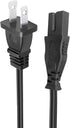 Polarized 8.2ft Power Cord for JVC Emerald EM32FL EM39FT EM55FT LT-32DM22 EM65FTR EM42FTR TV, 2 Prong Replacement