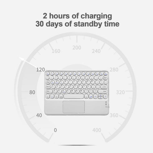 Wireless Keyboard with Touchpad,Ultra-Slim Portable Rechargeable Bluetooth Keyboard,Ipad Keyboard with Trackpad for iPad/iPad Pro and Other iOS Android Windows Devices(White)