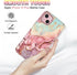 Btscase iPhone 15 Plus Case (6.7", 2023) - Rose Gold Marble Pattern, 3-in-1 Heavy Duty Shockproof Cover for Women &