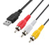 4.9ft, 2.0 3 Herfair USB to RCA Cable, USB A Male to RCA Male Phono AV Cable for DVDs, Digital Cameras, Camcorder