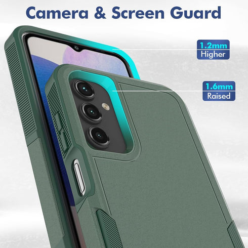 Samsung Galaxy A15 5G Case, Dual Layer Protective Heavy Duty Cell Phone Cover with Screen Protector, Military