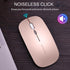 Uciefy Q5 Slim Rechargeable Wireless Mouse, 2.4G Portable Optical Silent Mouse with USB Receiver (Rose Gold)