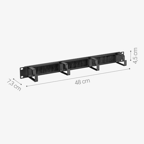 kwmobile 1U 19" (Pack 3) Server Rack Cable Management Brackets of - Steel Cable Organizers for Fiber Optic, Network