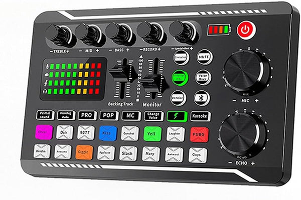 EASEMELO Professional Live Sound Card Audio Mixer with Bluetooth & OTG, Portable DJ