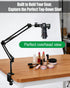 MQHXUY Overhead Camera Mount for Desk, Heavy Duty Adjustable Arm Stand for Phone Webcam DSLR Ring Light