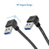 UCEC USB 3.0 Extension Cable, Male to Female 90 Degree Short Extension Cord, 6 Inch, 2 Pack (Black)