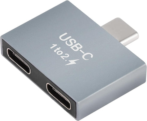 GELRHONR USB C to USB C Adapter, 10Gbps USB C Male to Dual Type-C Female Converter, 65W Double Type-C Port Charger
