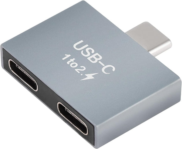 GELRHONR USB C to USB C Adapter, 10Gbps USB C Male to Dual Type-C Female Converter, 65W Double Type-C Port Charger