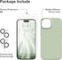GONEZ Silicone Case for iPhone 14 with 2X Screen Protector & 2X Camera Lens Protector, Liquid Shockproof Cover, Pastel
