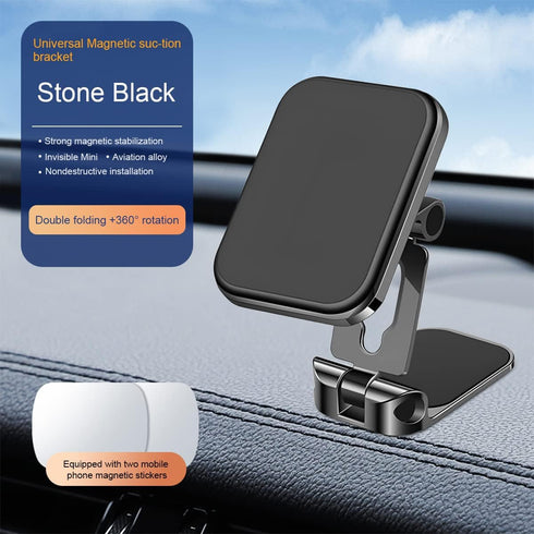 Phone Holder for Car, Super Strong Magnetic Car Cell Phone Mount Hands Free, Foldable Phone Stand for Automobile, 360° Rotation Universal Dashboard Car Cradle Fits All Smartphones by zipelo